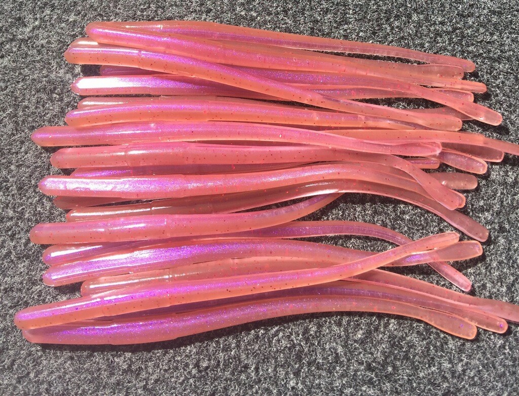 Light Oxblood with Purple Pearl Bottom Straight Tail Worm
